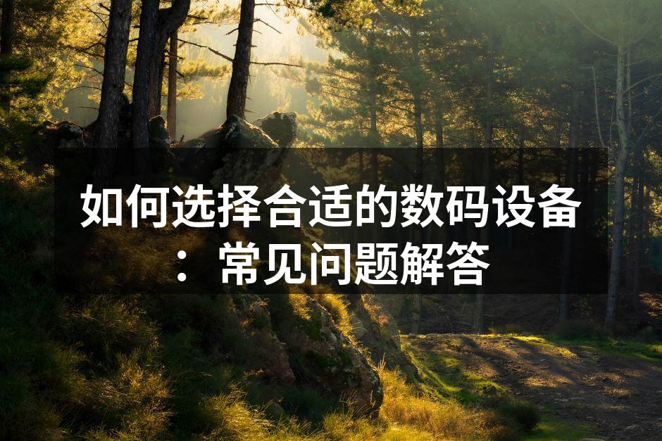 数码设备种类繁多